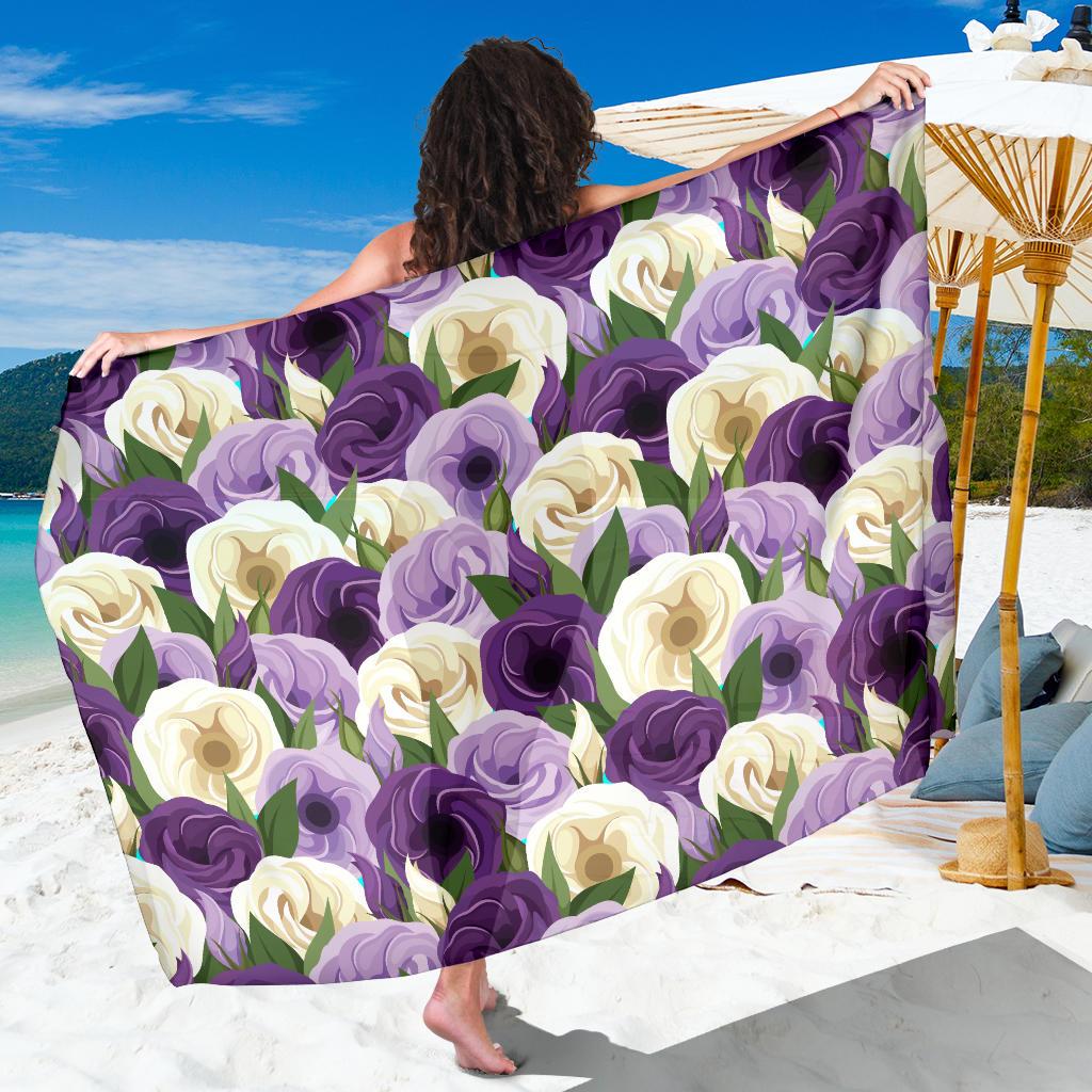 Lisianthus Pattern Print Design LT01 Sarong Pareo Wrap-JORJUNE.COM