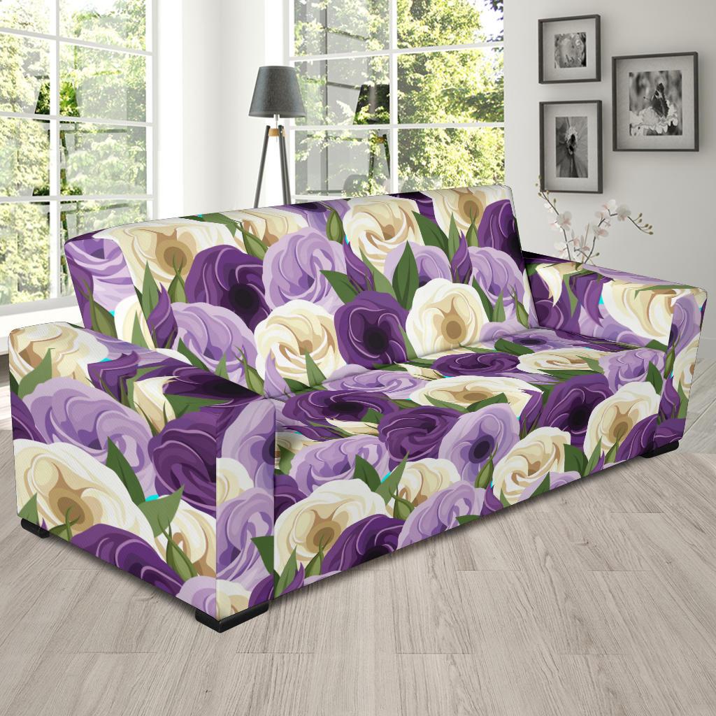 Lisianthus Pattern Print Design LT01 Sofa Slipcover-JORJUNE.COM