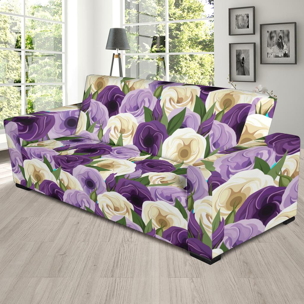 Lisianthus Pattern Print Design LT01 Sofa Slipcover-JORJUNE.COM