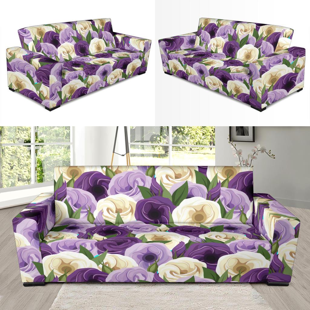 Lisianthus Pattern Print Design LT01 Sofa Slipcover-JORJUNE.COM
