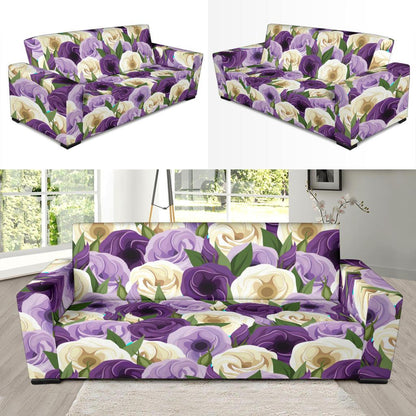 Lisianthus Pattern Print Design LT01 Sofa Slipcover-JORJUNE.COM