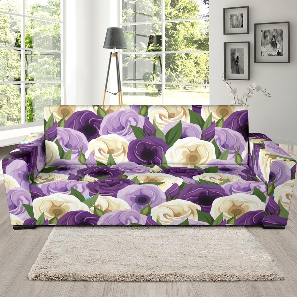 Lisianthus Pattern Print Design LT01 Sofa Slipcover-JORJUNE.COM