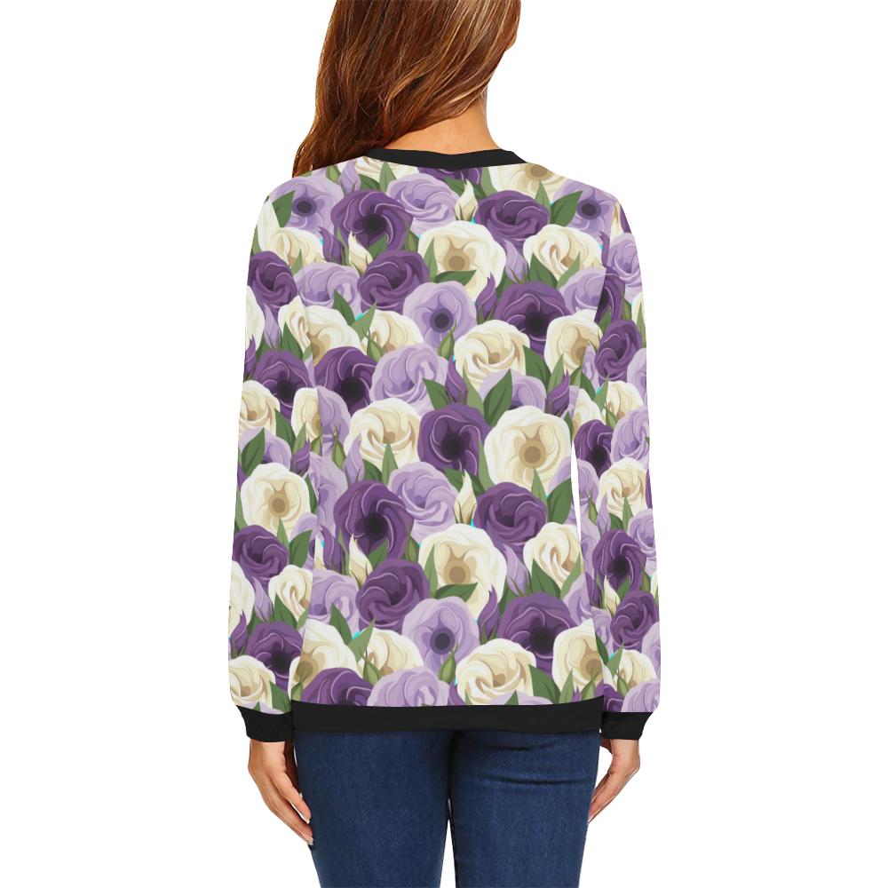 Lisianthus Pattern Print Design LT01 Women Long Sleeve Sweatshirt-JorJune