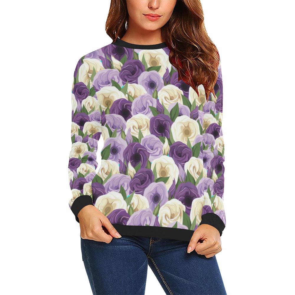 Lisianthus Pattern Print Design LT01 Women Long Sleeve Sweatshirt-JorJune