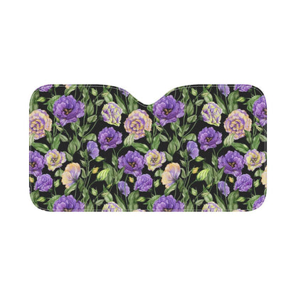 Lisianthus Pattern Print Design LT02 Car Sun Shade-JorJune