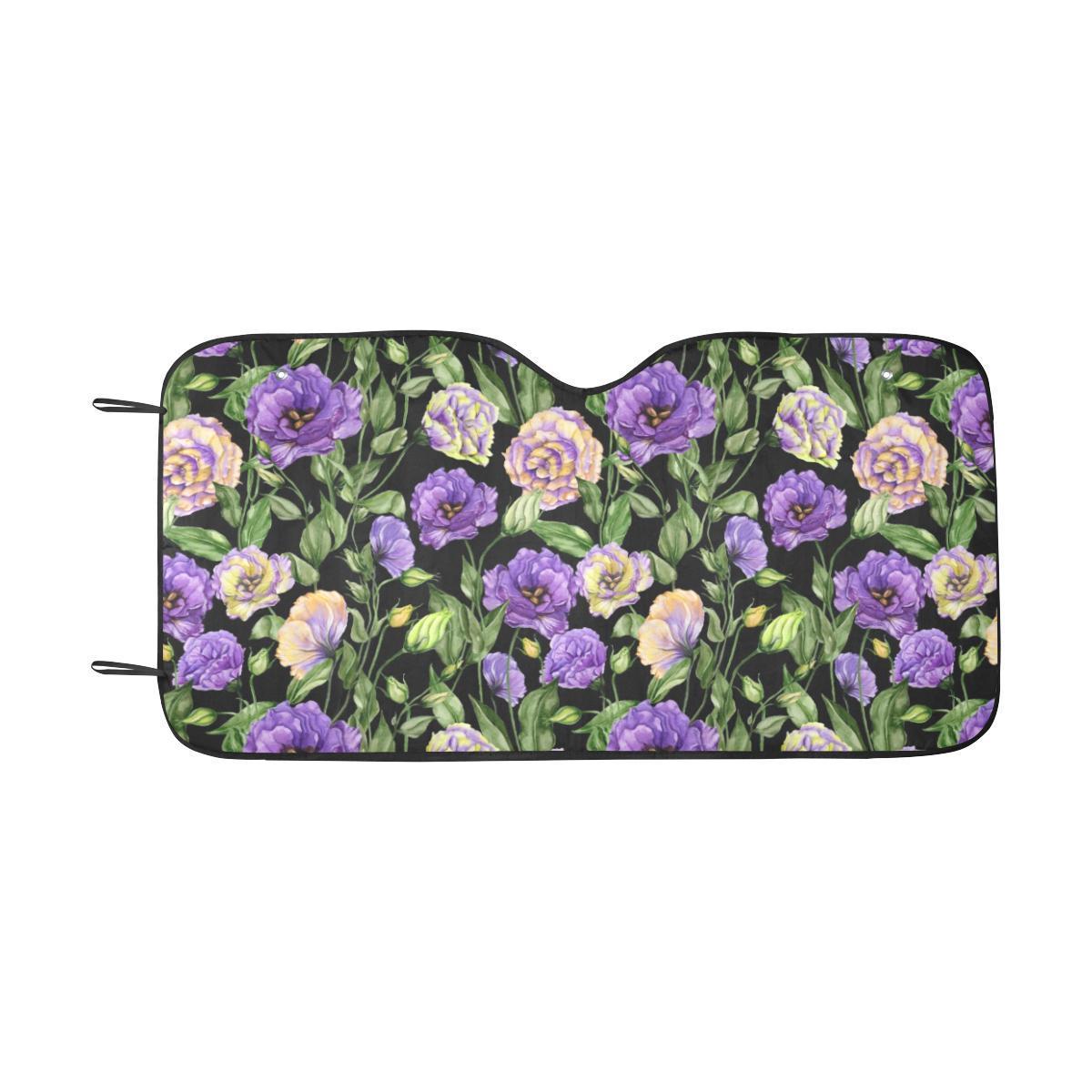 Lisianthus Pattern Print Design LT02 Car Sun Shade-JorJune