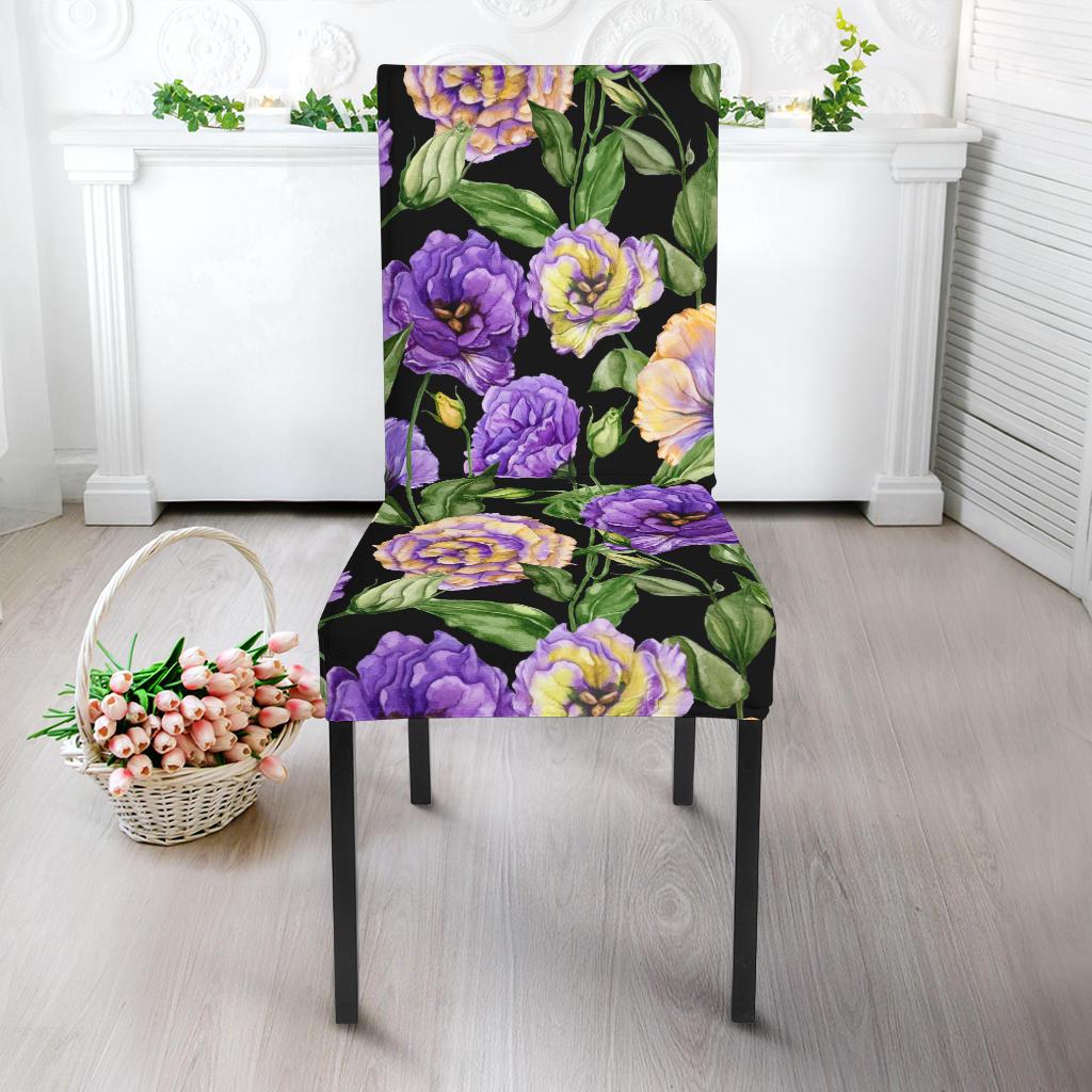 Lisianthus Pattern Print Design LT02 Dining Chair Slipcover-JORJUNE.COM