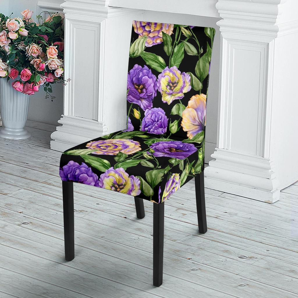 Lisianthus Pattern Print Design LT02 Dining Chair Slipcover-JORJUNE.COM