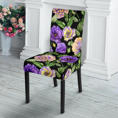 Lisianthus Pattern Print Design LT02 Dining Chair Slipcover-JORJUNE.COM