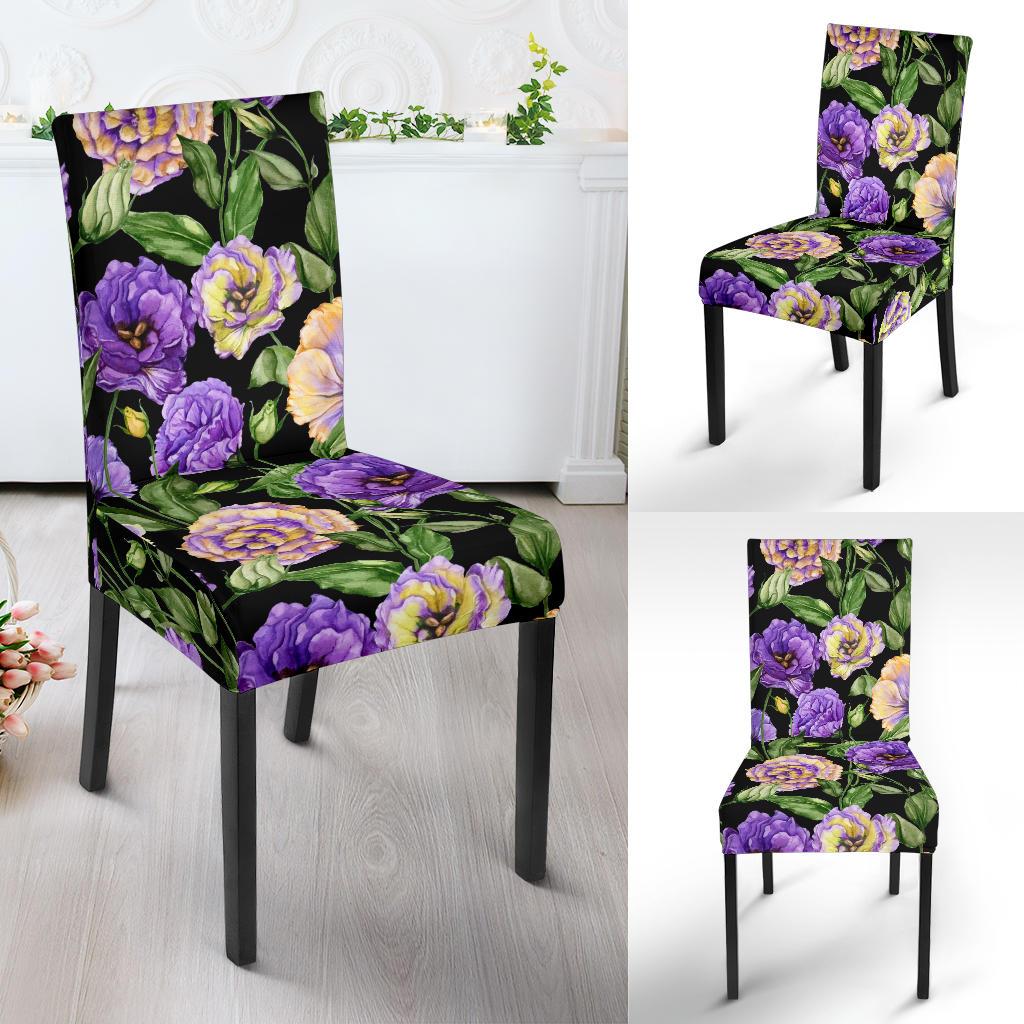 Lisianthus Pattern Print Design LT02 Dining Chair Slipcover-JORJUNE.COM