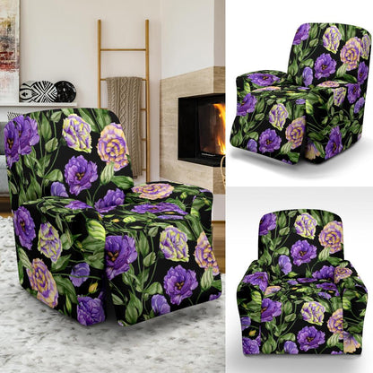 Lisianthus Pattern Print Design LT02 Recliner Slipcover-JORJUNE.COM