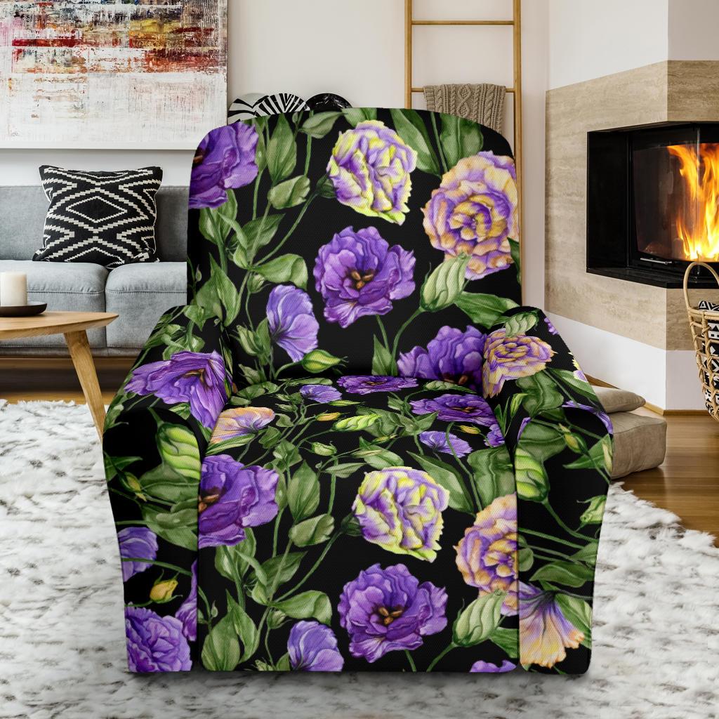 Lisianthus Pattern Print Design LT02 Recliner Slipcover-JORJUNE.COM