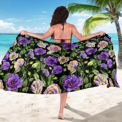 Lisianthus Pattern Print Design LT02 Sarong Pareo Wrap-JORJUNE.COM