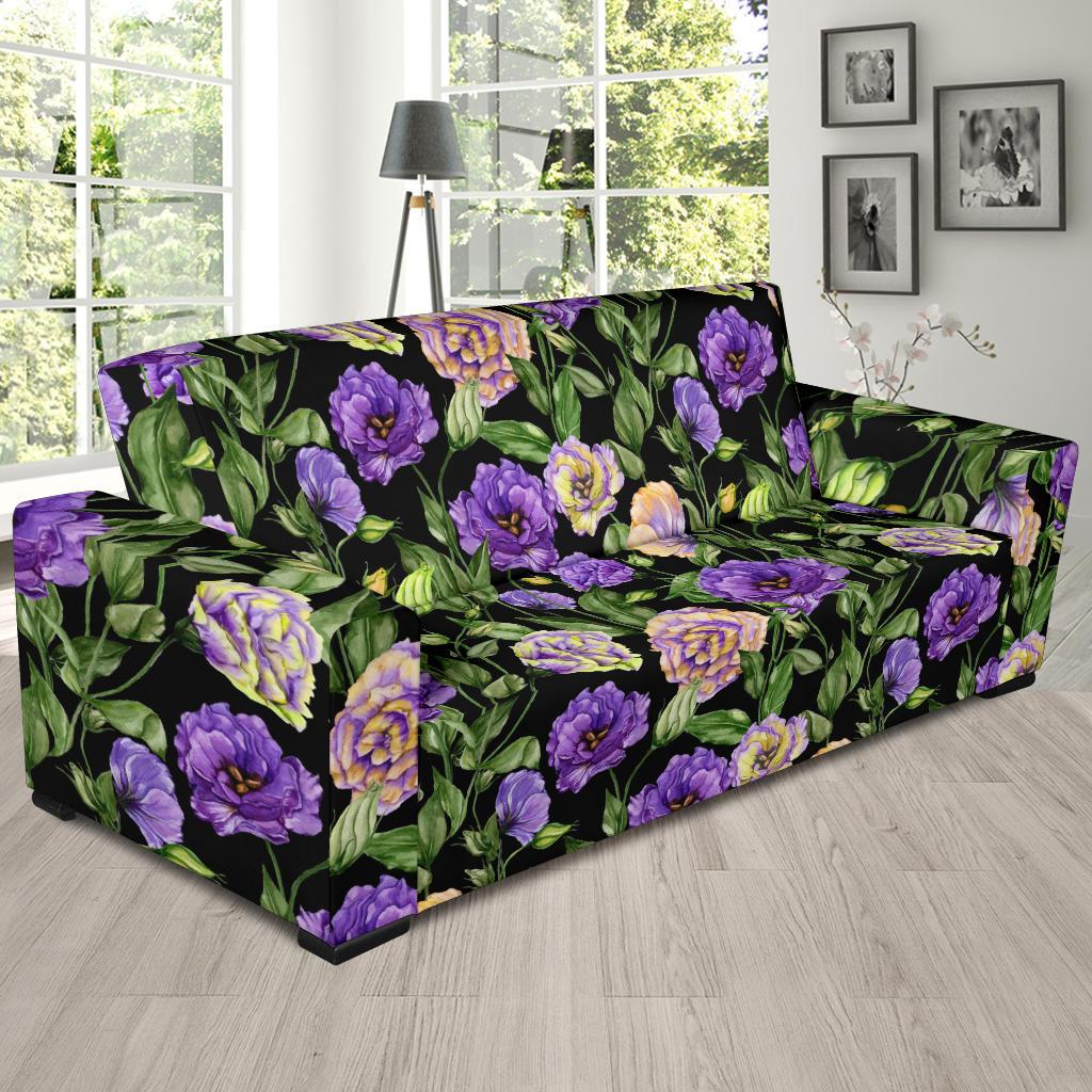 Lisianthus Pattern Print Design LT02 Sofa Slipcover-JORJUNE.COM