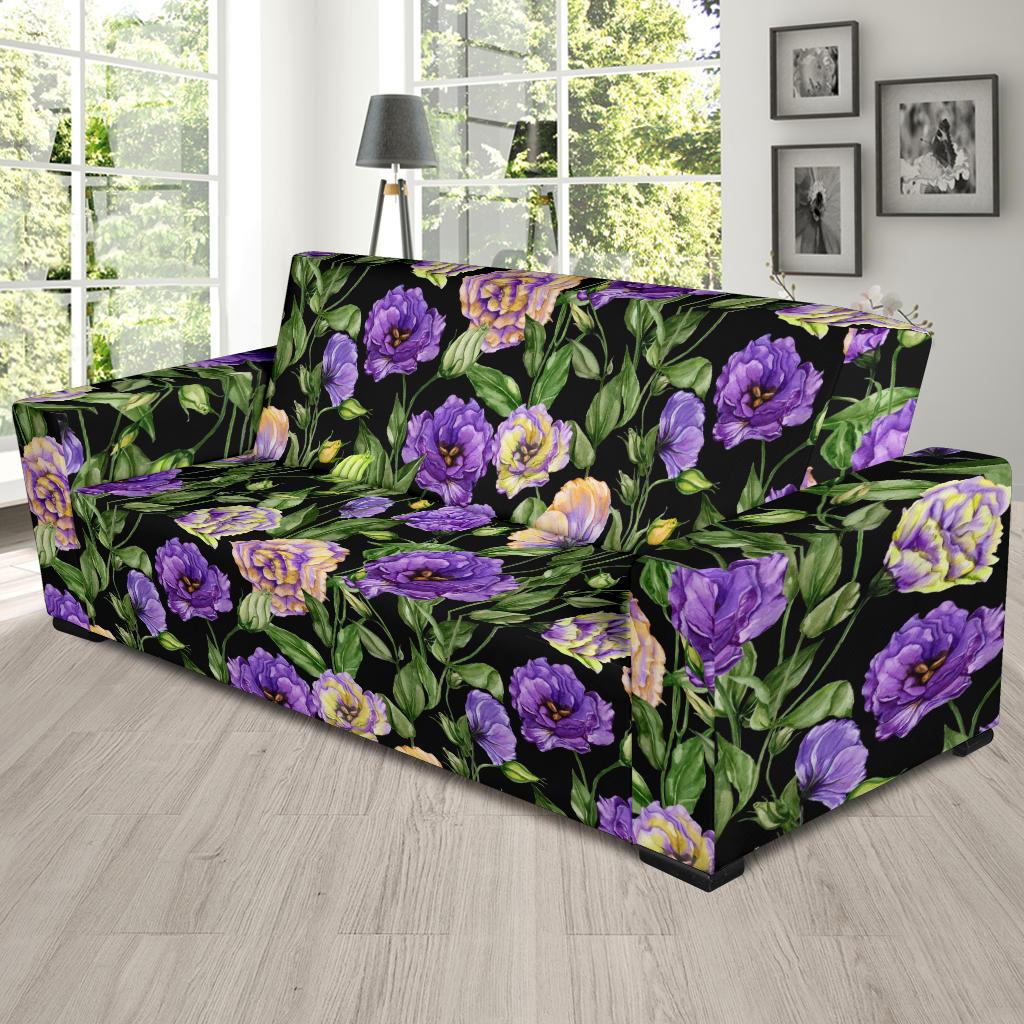 Lisianthus Pattern Print Design LT02 Sofa Slipcover-JORJUNE.COM
