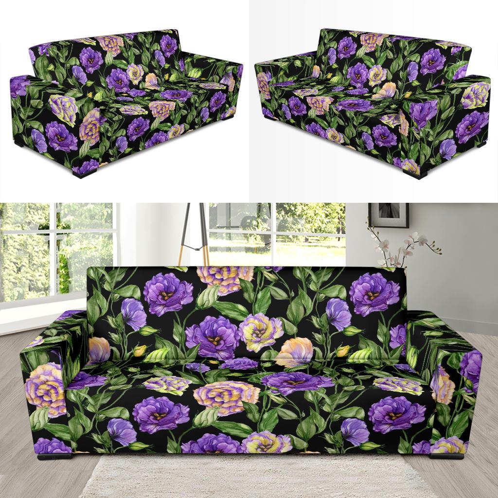 Lisianthus Pattern Print Design LT02 Sofa Slipcover-JORJUNE.COM