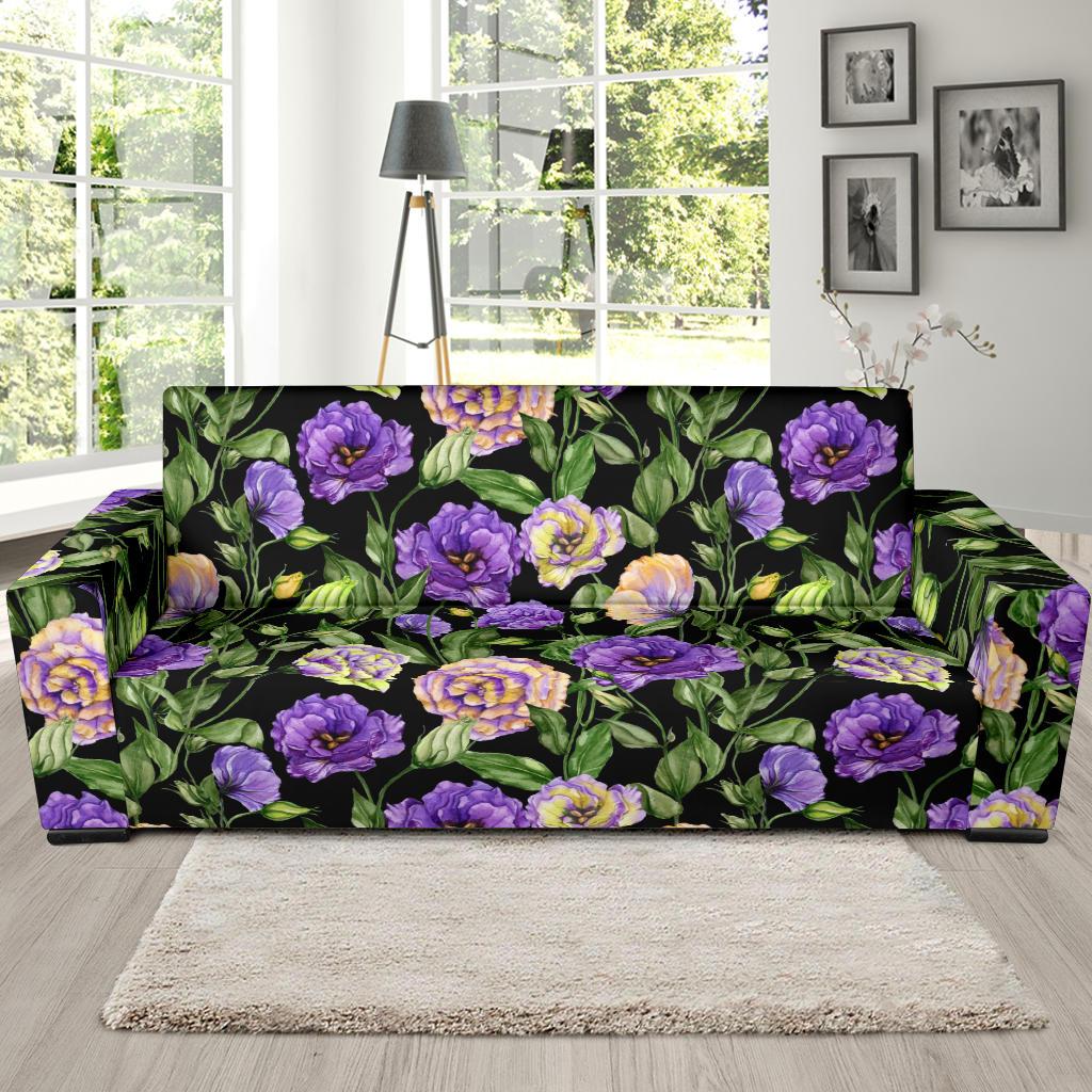 Lisianthus Pattern Print Design LT02 Sofa Slipcover-JORJUNE.COM