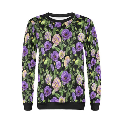 Lisianthus Pattern Print Design LT02 Women Long Sleeve Sweatshirt-JorJune
