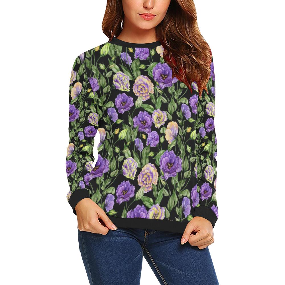 Lisianthus Pattern Print Design LT02 Women Long Sleeve Sweatshirt-JorJune