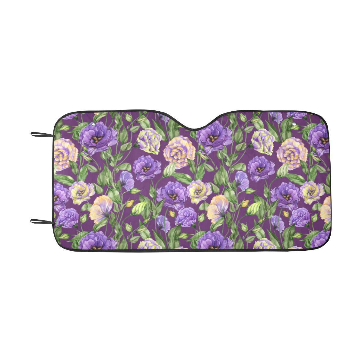Lisianthus Pattern Print Design LT03 Car Sun Shade-JorJune