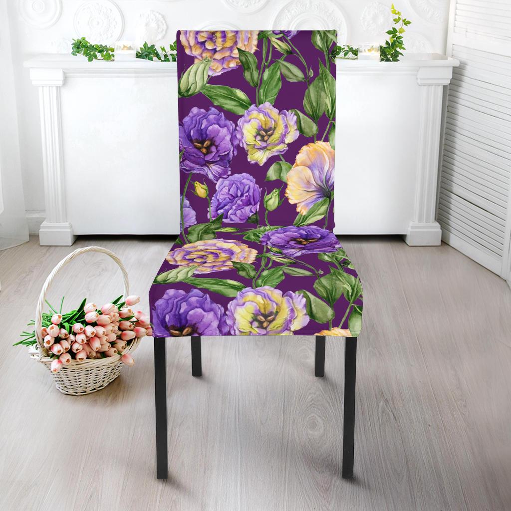Lisianthus Pattern Print Design LT03 Dining Chair Slipcover-JORJUNE.COM