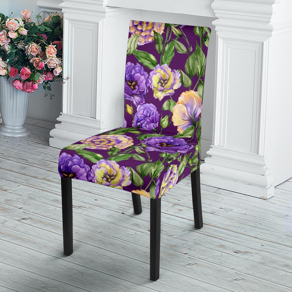 Lisianthus Pattern Print Design LT03 Dining Chair Slipcover-JORJUNE.COM