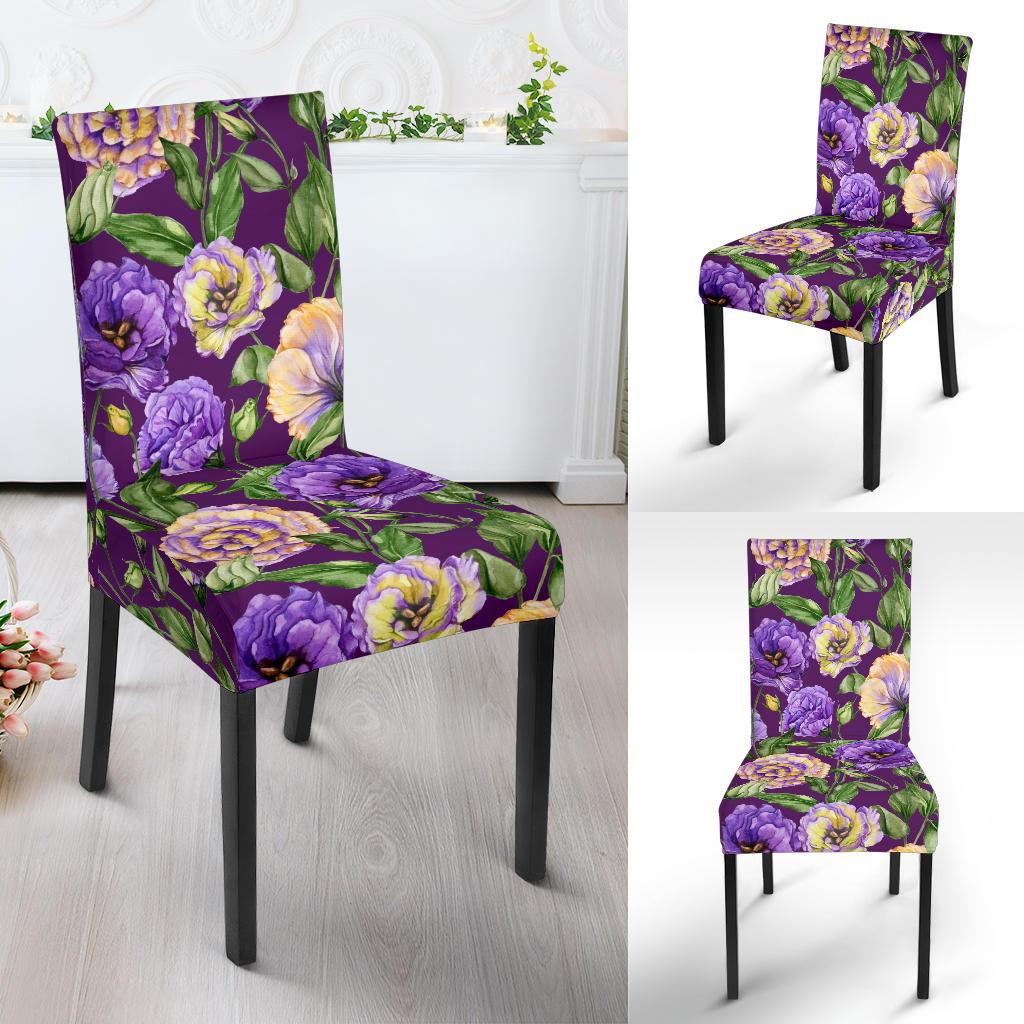 Lisianthus Pattern Print Design LT03 Dining Chair Slipcover-JORJUNE.COM