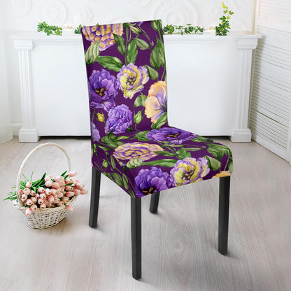 Lisianthus Pattern Print Design LT03 Dining Chair Slipcover-JORJUNE.COM