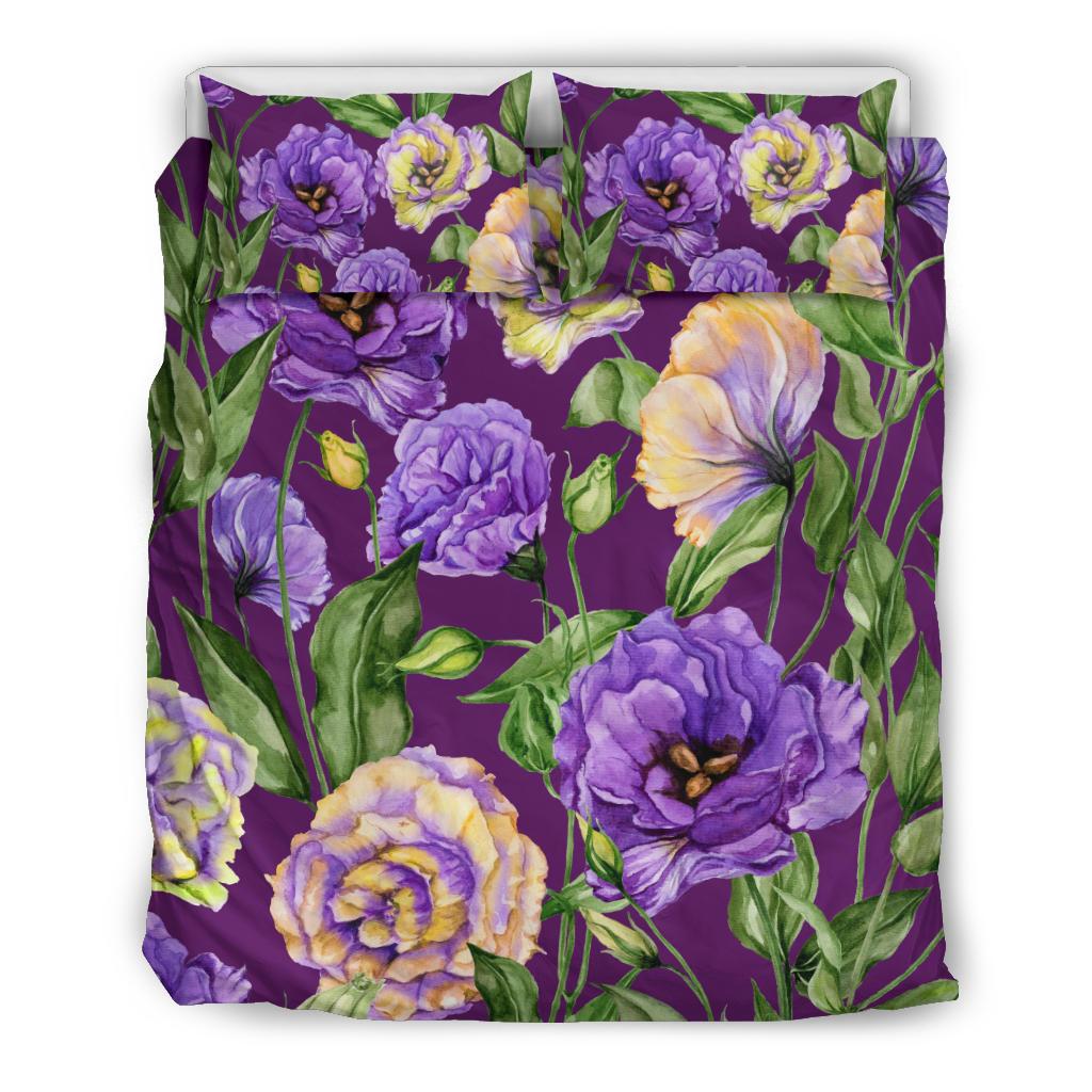 Lisianthus Pattern Print Design LT03 Duvet Cover Bedding Set-JORJUNE.COM