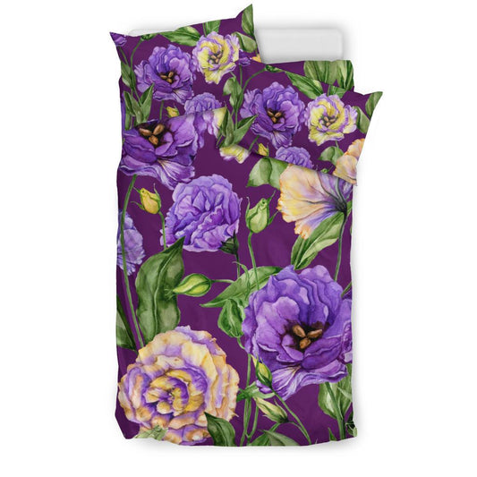 Lisianthus Pattern Print Design LT03 Duvet Cover Bedding Set-JORJUNE.COM