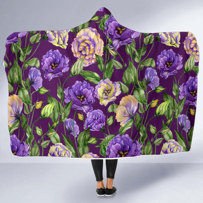 Lisianthus Pattern Print Design LT03 Hooded Blanket-JORJUNE.COM