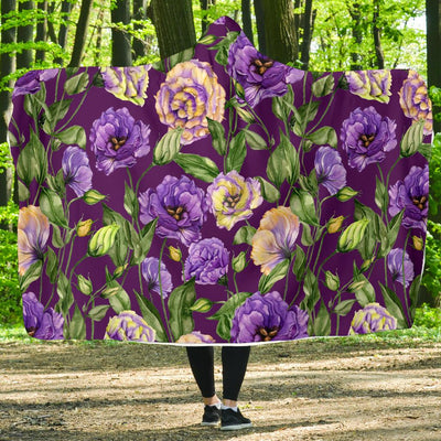 Lisianthus Pattern Print Design LT03 Hooded Blanket-JORJUNE.COM