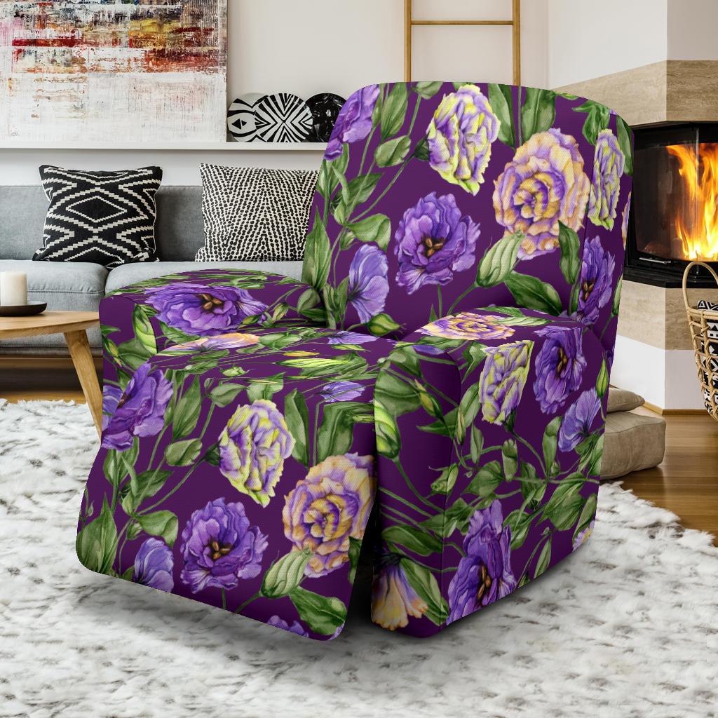 Lisianthus Pattern Print Design LT03 Recliner Slipcover-JORJUNE.COM