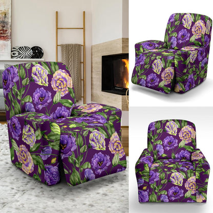 Lisianthus Pattern Print Design LT03 Recliner Slipcover-JORJUNE.COM