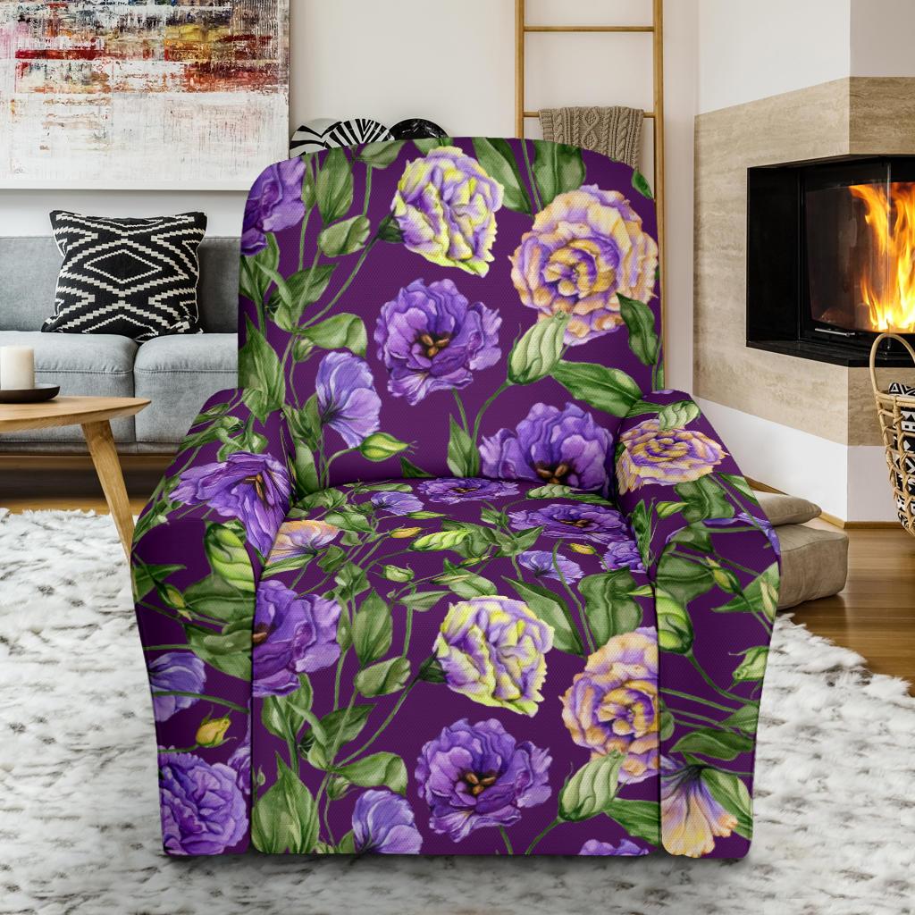Lisianthus Pattern Print Design LT03 Recliner Slipcover-JORJUNE.COM