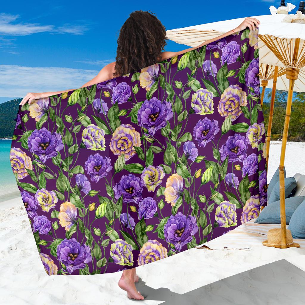 Lisianthus Pattern Print Design LT03 Sarong Pareo Wrap-JORJUNE.COM