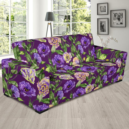 Lisianthus Pattern Print Design LT03 Sofa Slipcover-JORJUNE.COM