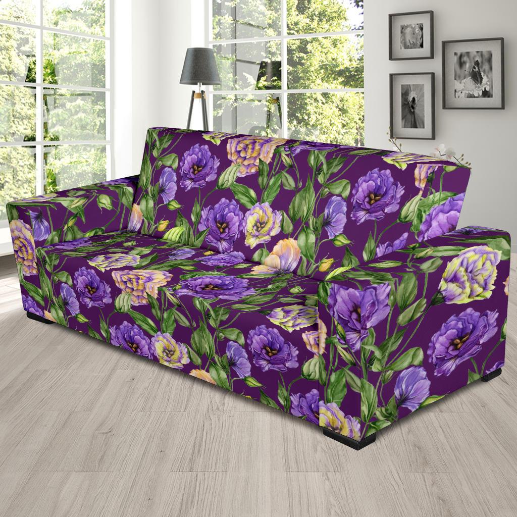 Lisianthus Pattern Print Design LT03 Sofa Slipcover-JORJUNE.COM