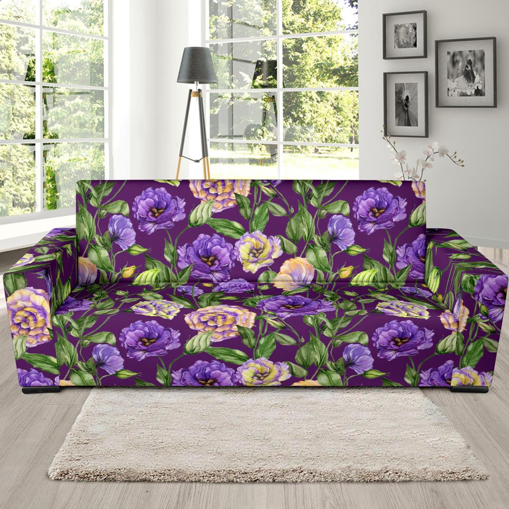 Lisianthus Pattern Print Design LT03 Sofa Slipcover-JORJUNE.COM