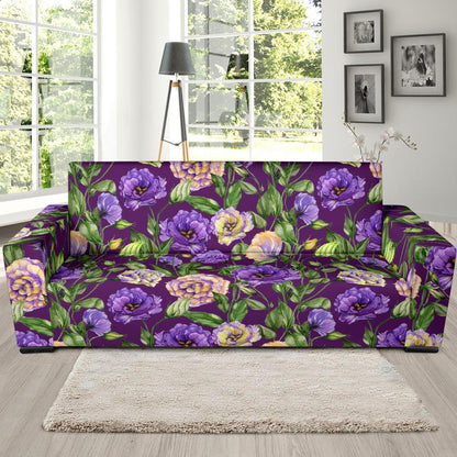 Lisianthus Pattern Print Design LT03 Sofa Slipcover-JORJUNE.COM