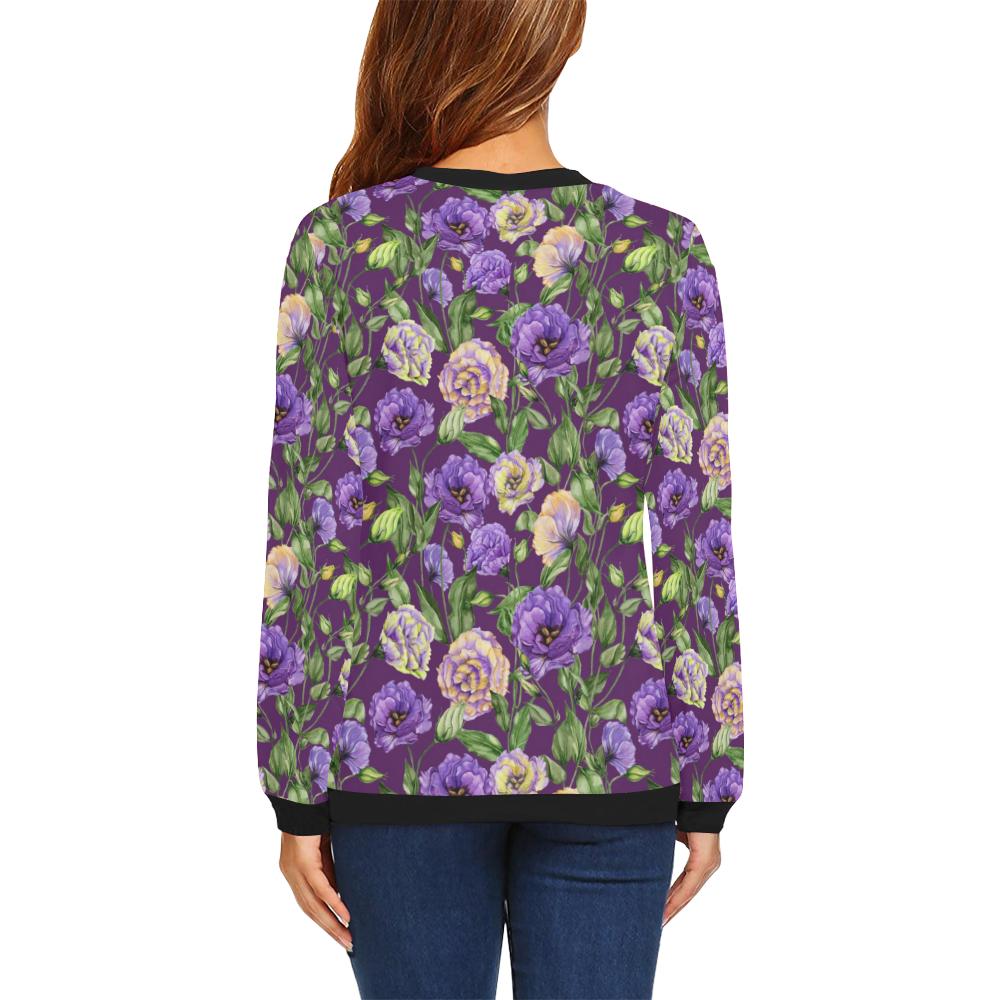 Lisianthus Pattern Print Design LT03 Women Long Sleeve Sweatshirt-JorJune