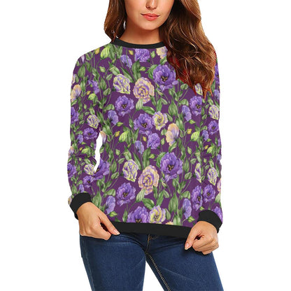 Lisianthus Pattern Print Design LT03 Women Long Sleeve Sweatshirt-JorJune