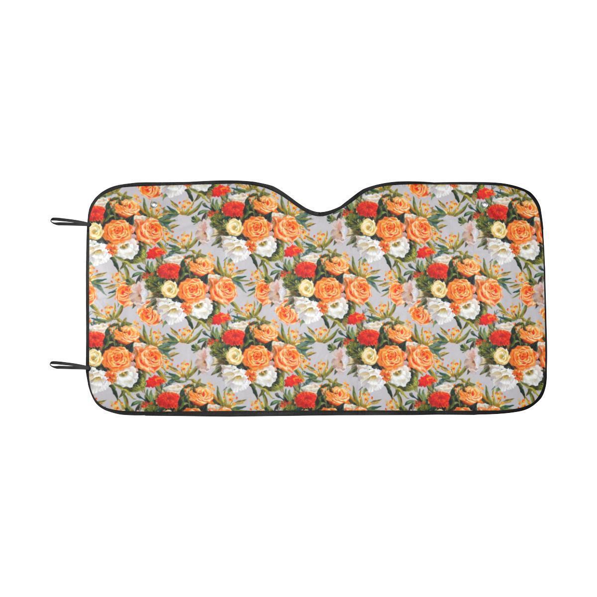 Lisianthus Pattern Print Design LT04 Car Sun Shade-JorJune