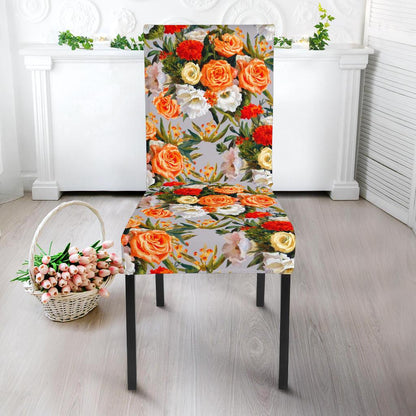 Lisianthus Pattern Print Design LT04 Dining Chair Slipcover-JORJUNE.COM