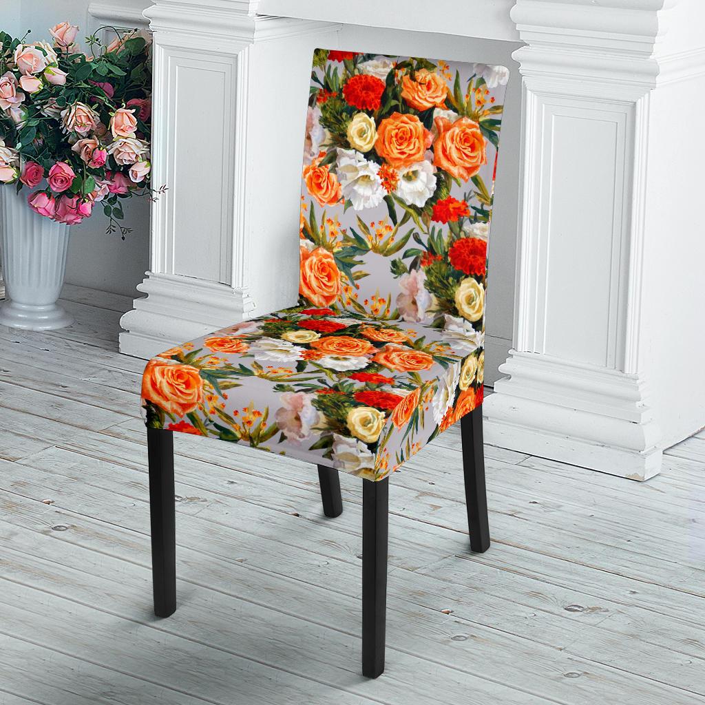Lisianthus Pattern Print Design LT04 Dining Chair Slipcover-JORJUNE.COM