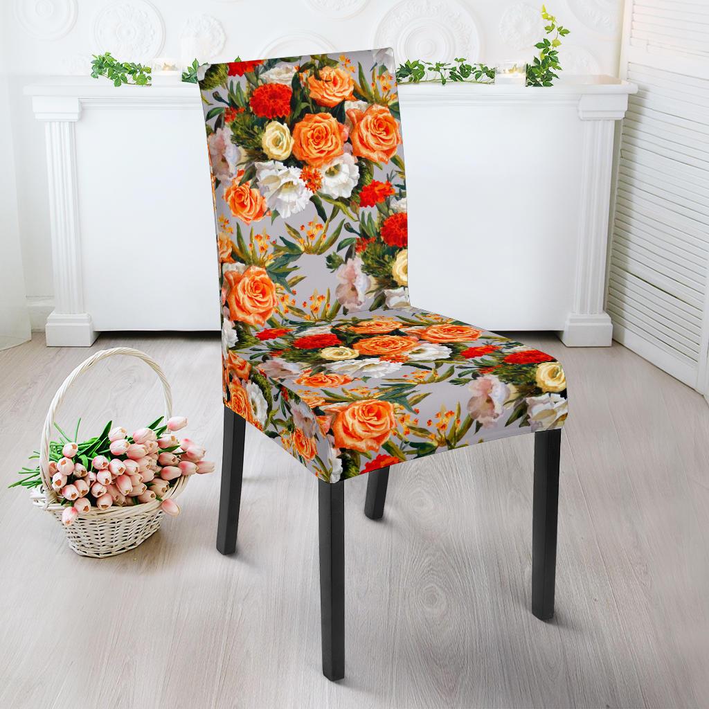 Lisianthus Pattern Print Design LT04 Dining Chair Slipcover-JORJUNE.COM