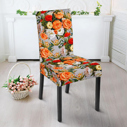 Lisianthus Pattern Print Design LT04 Dining Chair Slipcover-JORJUNE.COM