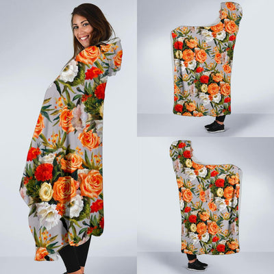 Lisianthus Pattern Print Design LT04 Hooded Blanket-JORJUNE.COM