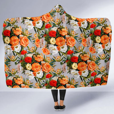 Lisianthus Pattern Print Design LT04 Hooded Blanket-JORJUNE.COM