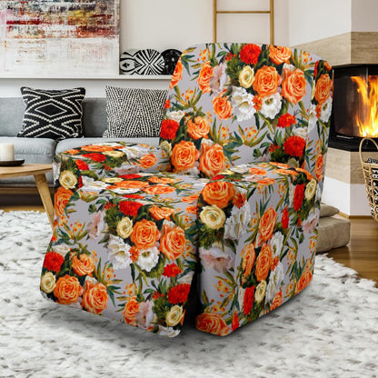 Lisianthus Pattern Print Design LT04 Recliner Slipcover-JORJUNE.COM